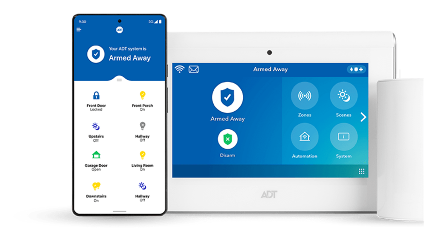 Connected home security control panel and mobile app